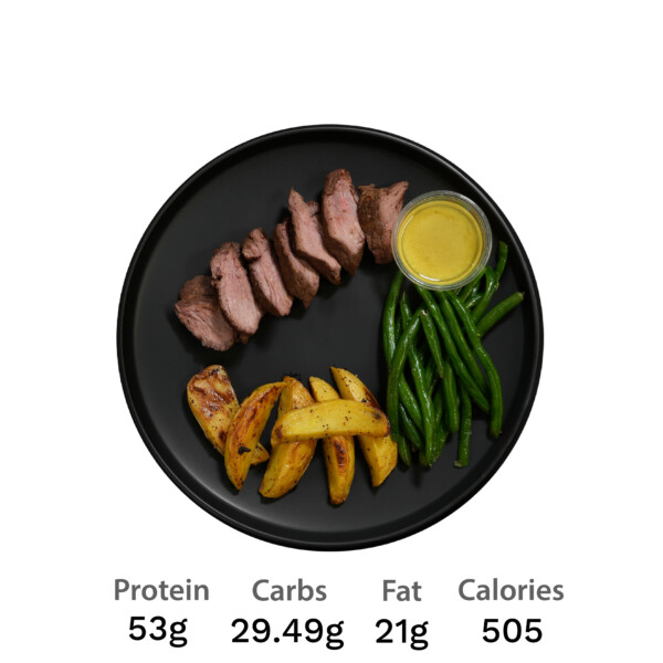8 oz Certified Angus Beef Top Sirloin  Steak with Potato Wedges & Green Beans
