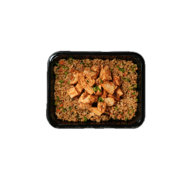Cajun Chicken with Fried Rice and Sautéed Spinach. - Image 2