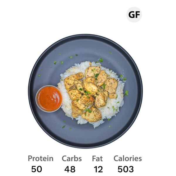Citrus Chicken and Rice with Spicy Buffalo Sauce